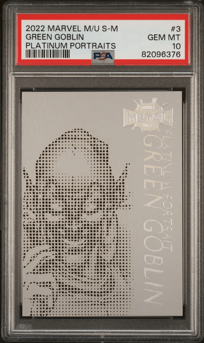 2022 #3 Green Goblin PSA 10 Skybox Marvel Metal Universe Spider-Man Platinum Portraits Alternate Grade Comparable