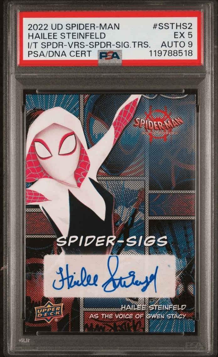 2022 #SSTHS2 Hailee Steinfeld PSA 5 Upper Deck Spider-Man Into the Spider-Verse Spider-Sigs Torso Alternate Grade Comparable