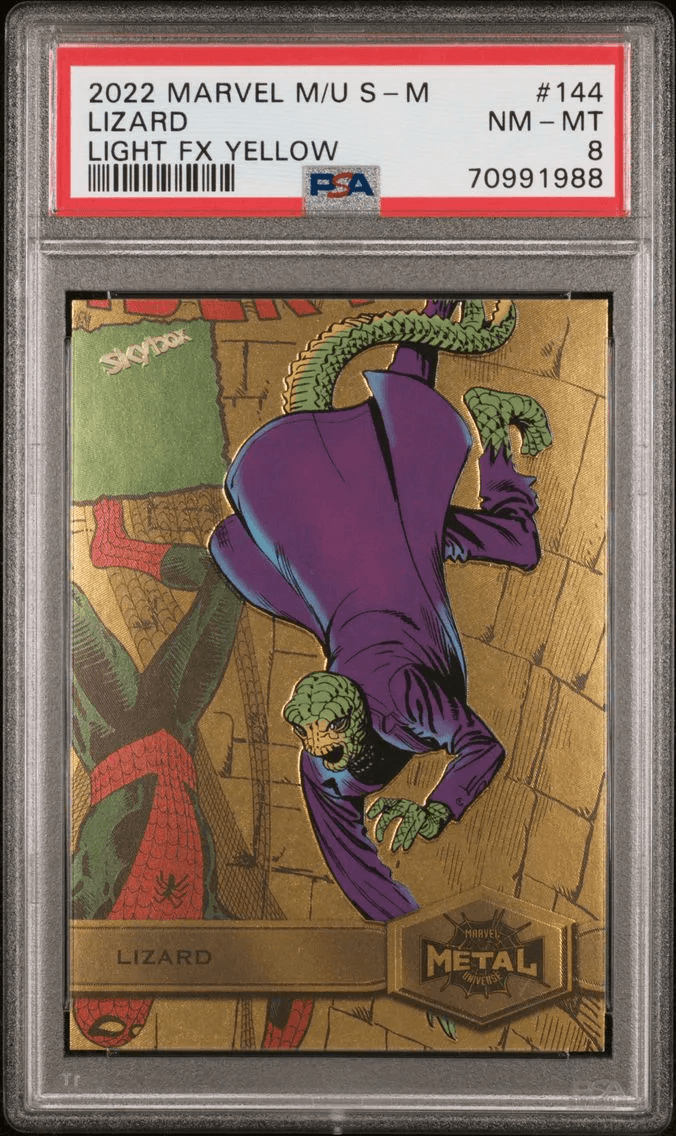 2022 #144 Lizard PSA 8 Skybox Marvel Metal Universe Spider-Man Alternate Grade Comparable