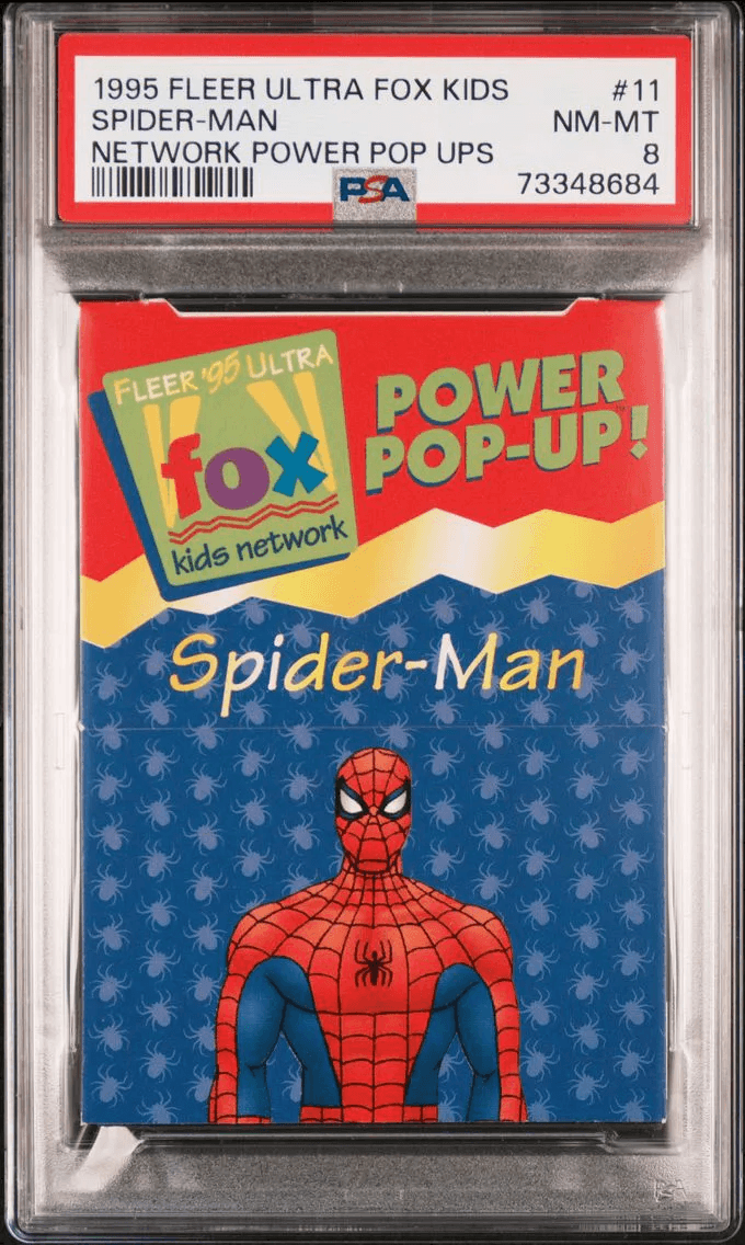 1995 #11 Spider-Man PSA 8 Fleer Ultra Fox Kids Network Power Pop Ups Alternate Grade Comparable
