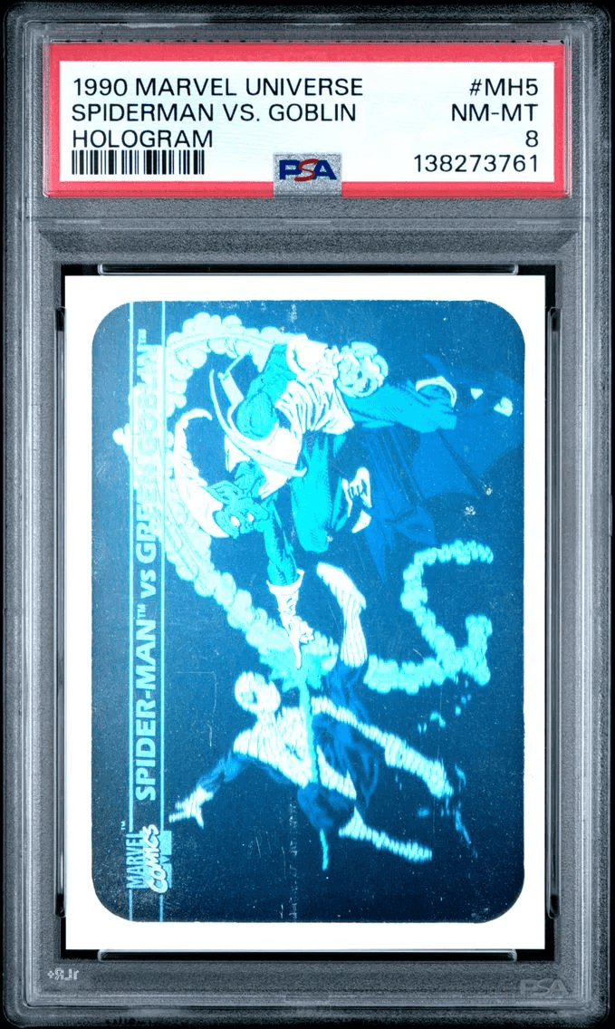 1990 #MH5 Spider-Man vs. Green Goblin PSA 8 Marvel Universe Hologram Alternate Grade Comparable
