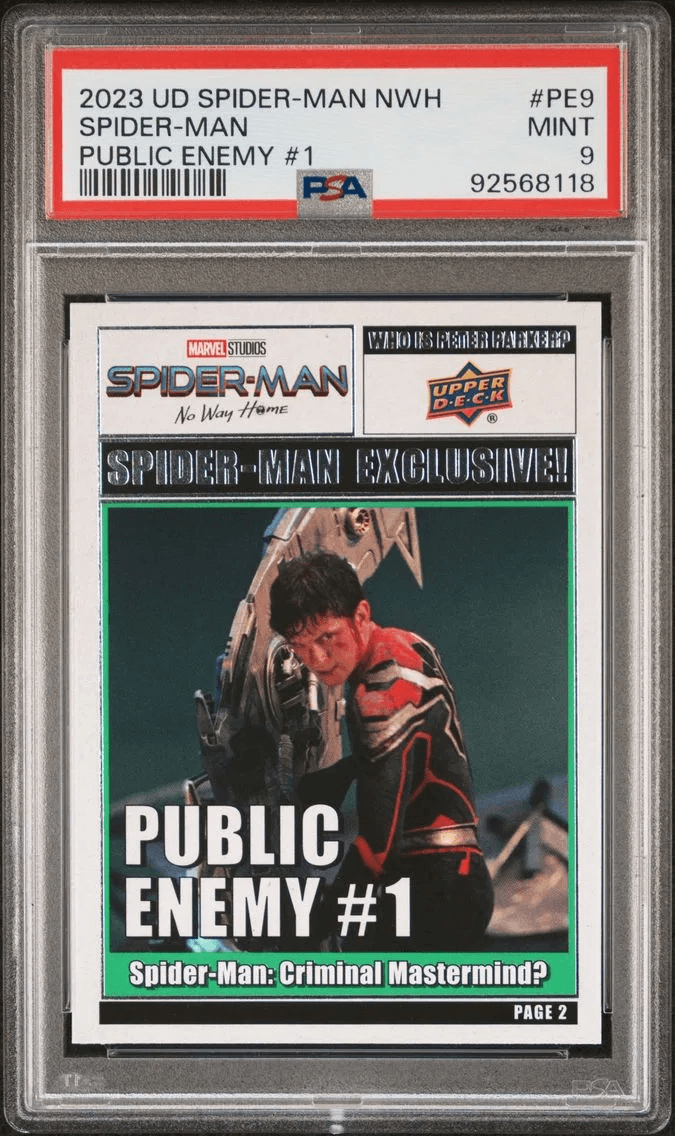 2023 #PE9 Spider-Man PSA 9 Upper Deck Spider-Man No Way Home Public Enemy #1 Market Comparable