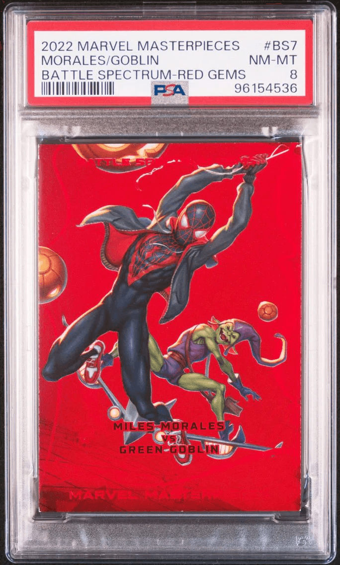 2022 #BS7 Miles Morales VS Green Goblin PSA 8 Skybox Marvel Masterpieces Battle Spectrum